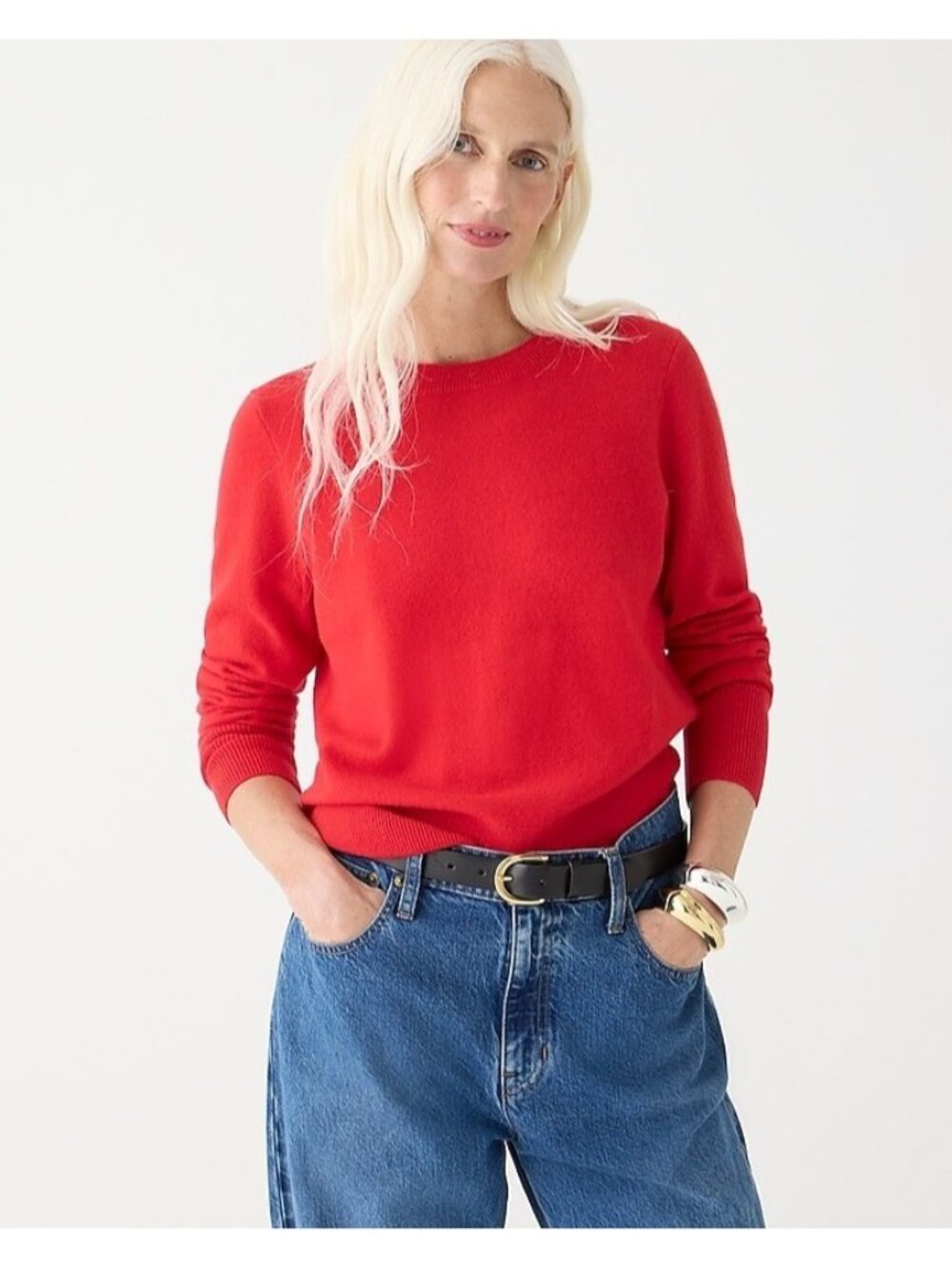 NWT J.Crew BA400 Cashmere Classic-fit Crewneck Sweater in Holiday Red M